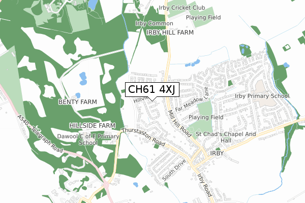 CH61 4XJ map - small scale - OS Open Zoomstack (Ordnance Survey)