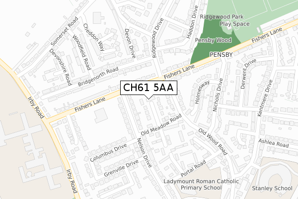 CH61 5AA map - large scale - OS Open Zoomstack (Ordnance Survey)