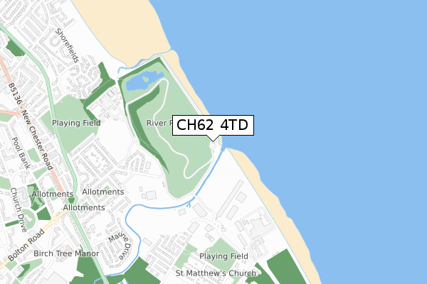 CH62 4TD map - small scale - OS Open Zoomstack (Ordnance Survey)