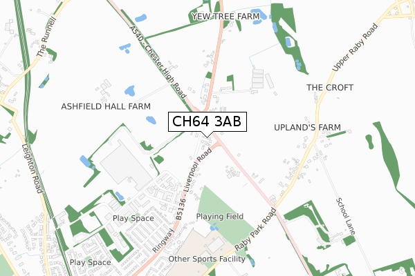 CH64 3AB map - small scale - OS Open Zoomstack (Ordnance Survey)