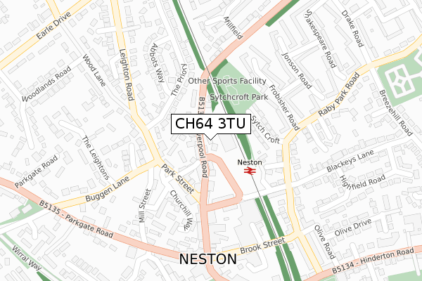 CH64 3TU map - large scale - OS Open Zoomstack (Ordnance Survey)