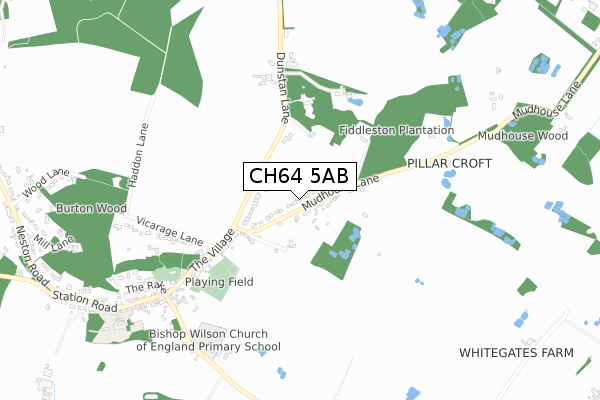 CH64 5AB map - small scale - OS Open Zoomstack (Ordnance Survey)