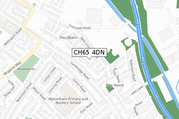 CH65 4DN map - large scale - OS Open Zoomstack (Ordnance Survey)