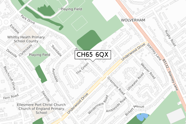 CH65 6QX map - large scale - OS Open Zoomstack (Ordnance Survey)