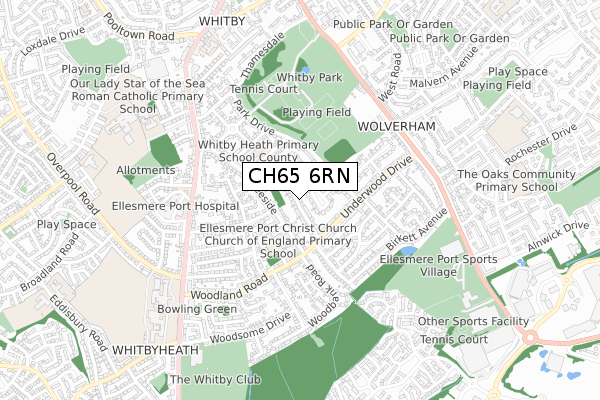 CH65 6RN map - small scale - OS Open Zoomstack (Ordnance Survey)