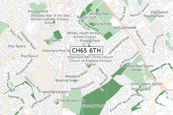 CH65 6TH map - small scale - OS Open Zoomstack (Ordnance Survey)