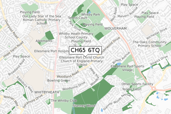 CH65 6TQ map - small scale - OS Open Zoomstack (Ordnance Survey)