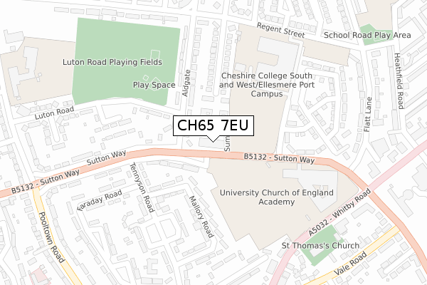 CH65 7EU map - large scale - OS Open Zoomstack (Ordnance Survey)