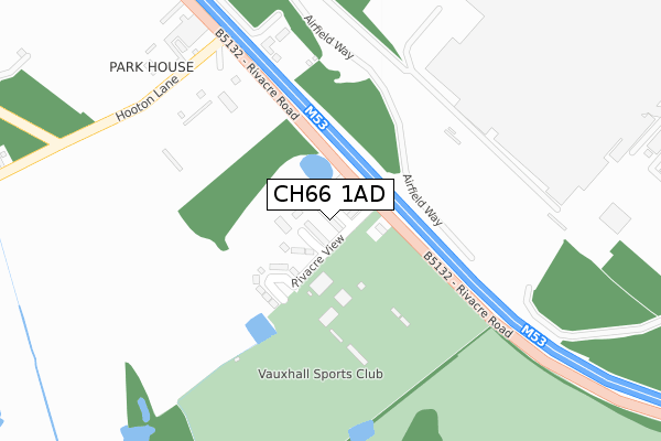 CH66 1AD map - large scale - OS Open Zoomstack (Ordnance Survey)