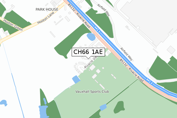 CH66 1AE map - large scale - OS Open Zoomstack (Ordnance Survey)