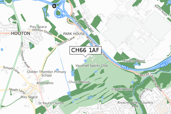 CH66 1AF map - small scale - OS Open Zoomstack (Ordnance Survey)