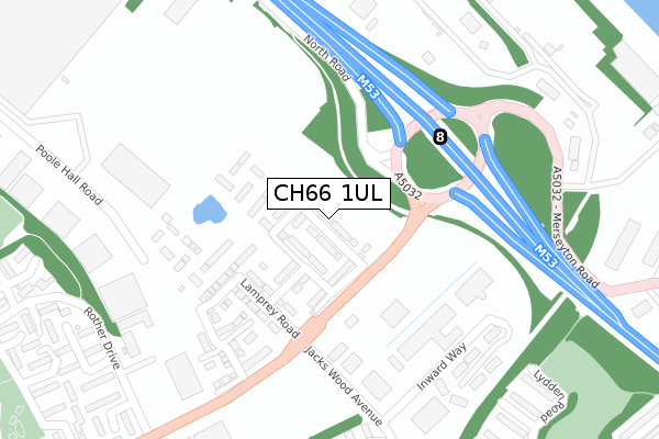 CH66 1UL map - large scale - OS Open Zoomstack (Ordnance Survey)