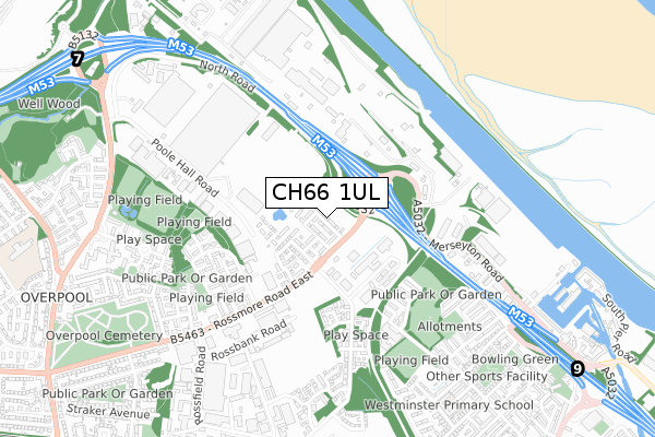 CH66 1UL map - small scale - OS Open Zoomstack (Ordnance Survey)