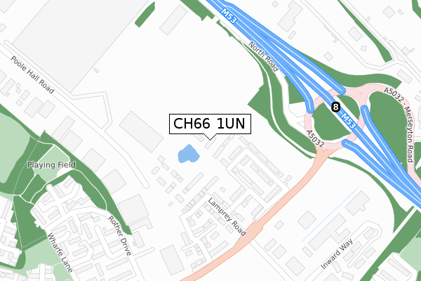 CH66 1UN map - large scale - OS Open Zoomstack (Ordnance Survey)