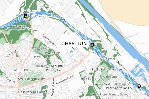 CH66 1UN map - small scale - OS Open Zoomstack (Ordnance Survey)