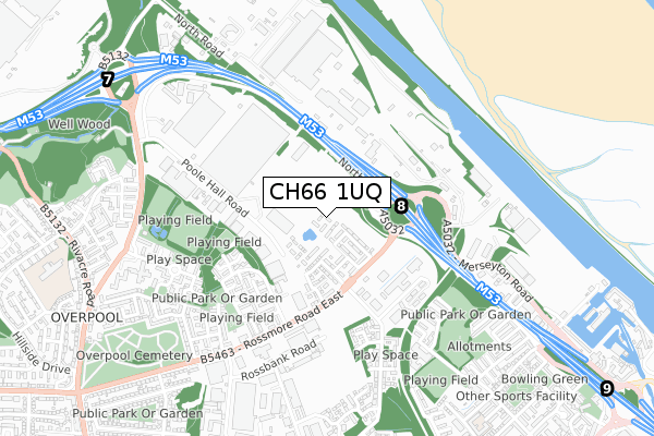 CH66 1UQ map - small scale - OS Open Zoomstack (Ordnance Survey)