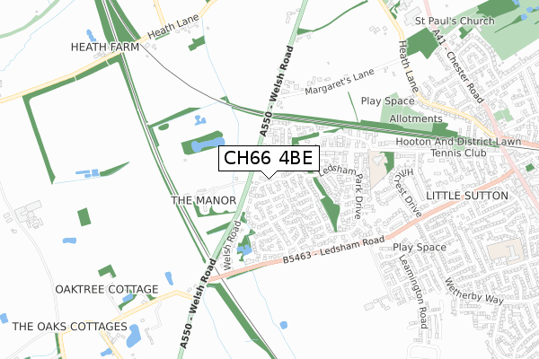 CH66 4BE map - small scale - OS Open Zoomstack (Ordnance Survey)