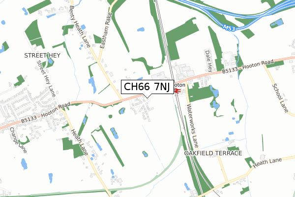 CH66 7NJ map - small scale - OS Open Zoomstack (Ordnance Survey)