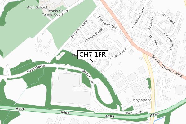 CH7 1FR map - large scale - OS Open Zoomstack (Ordnance Survey)