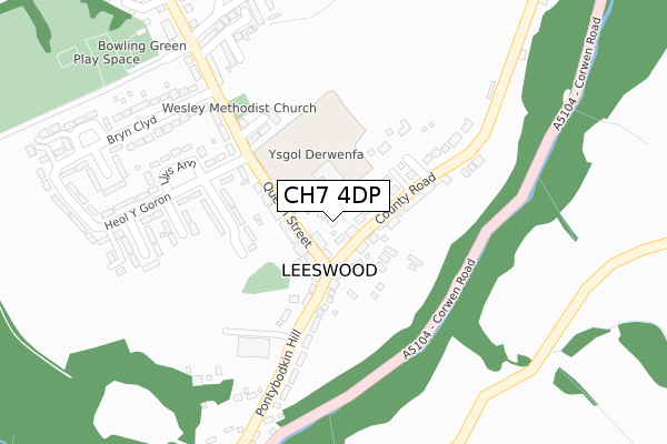 CH7 4DP map - large scale - OS Open Zoomstack (Ordnance Survey)