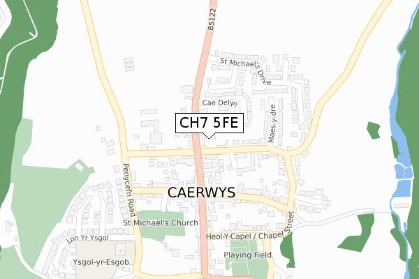 CH7 5FE map - large scale - OS Open Zoomstack (Ordnance Survey)