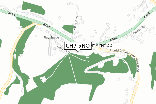 CH7 5NQ map - large scale - OS Open Zoomstack (Ordnance Survey)