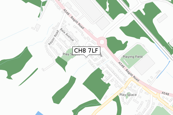 CH8 7LF map - large scale - OS Open Zoomstack (Ordnance Survey)