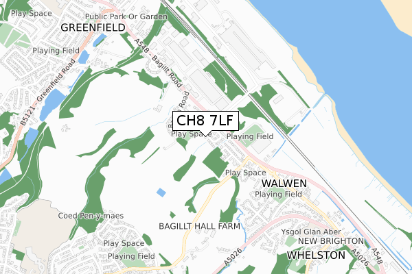 CH8 7LF map - small scale - OS Open Zoomstack (Ordnance Survey)