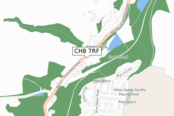 CH8 7RF map - large scale - OS Open Zoomstack (Ordnance Survey)