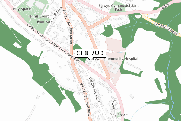 CH8 7UD map - large scale - OS Open Zoomstack (Ordnance Survey)