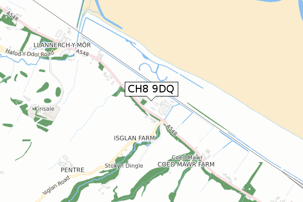 CH8 9DQ map - small scale - OS Open Zoomstack (Ordnance Survey)