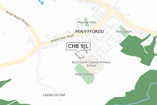 CH8 9JL map - large scale - OS Open Zoomstack (Ordnance Survey)