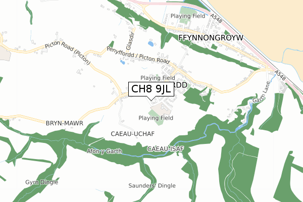 CH8 9JL map - small scale - OS Open Zoomstack (Ordnance Survey)