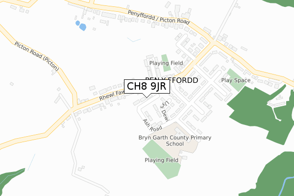 CH8 9JR map - large scale - OS Open Zoomstack (Ordnance Survey)