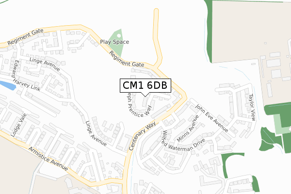 CM1 6DB map - large scale - OS Open Zoomstack (Ordnance Survey)