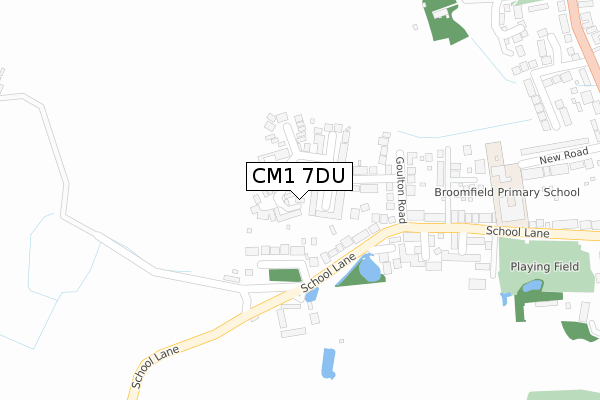 CM1 7DU map - large scale - OS Open Zoomstack (Ordnance Survey)