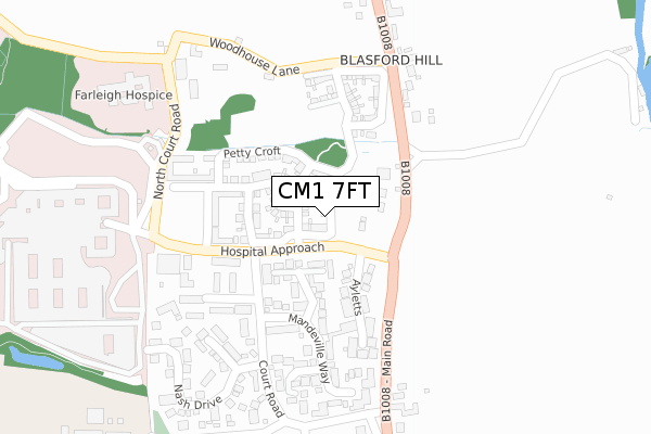 CM1 7FT map - large scale - OS Open Zoomstack (Ordnance Survey)