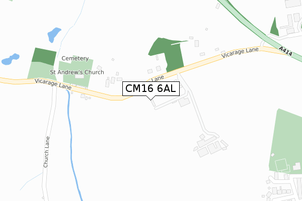 CM16 6AL map - large scale - OS Open Zoomstack (Ordnance Survey)