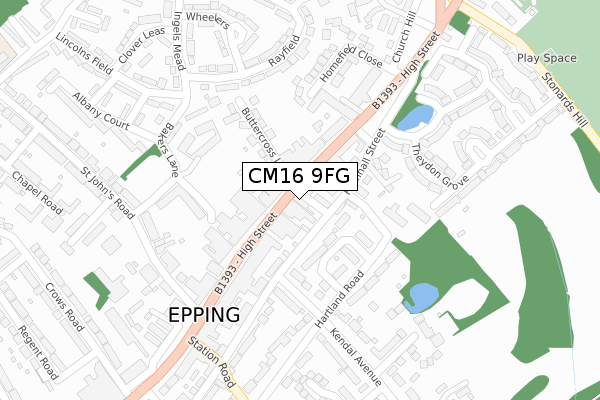 CM16 9FG map - large scale - OS Open Zoomstack (Ordnance Survey)