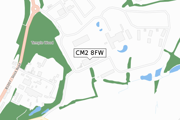 CM2 8FW map - large scale - OS Open Zoomstack (Ordnance Survey)