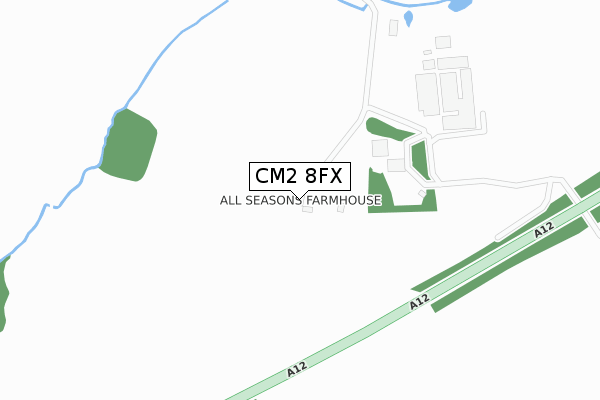 CM2 8FX map - large scale - OS Open Zoomstack (Ordnance Survey)