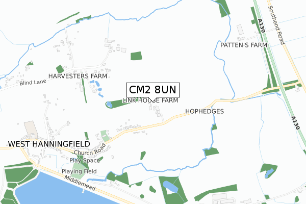 CM2 8UN map - small scale - OS Open Zoomstack (Ordnance Survey)