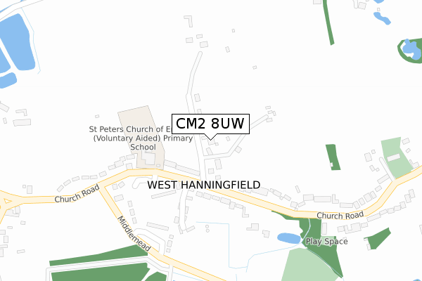 CM2 8UW map - large scale - OS Open Zoomstack (Ordnance Survey)