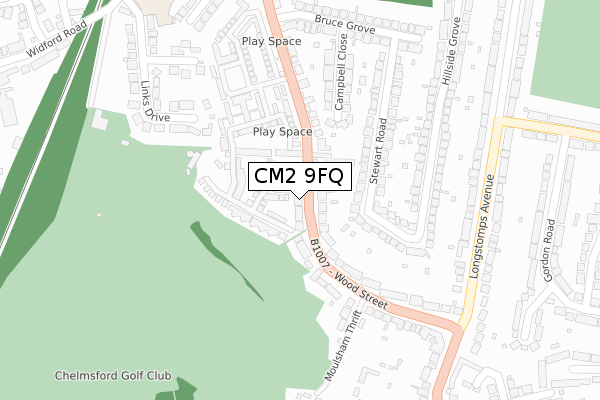 CM2 9FQ map - large scale - OS Open Zoomstack (Ordnance Survey)