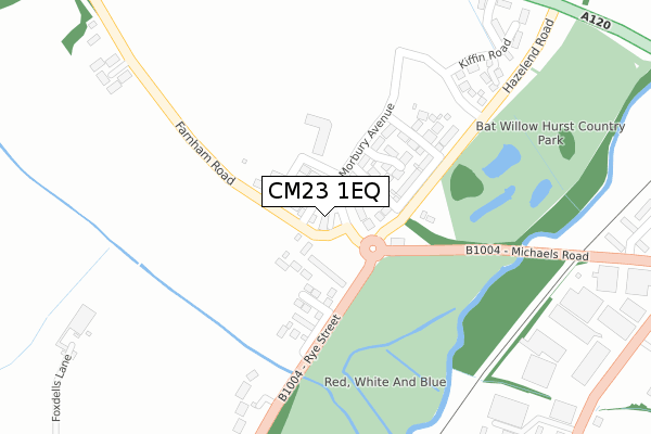 CM23 1EQ map - large scale - OS Open Zoomstack (Ordnance Survey)