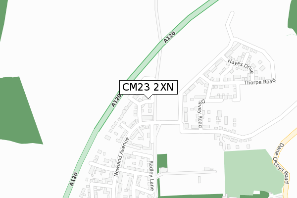 CM23 2XN map - large scale - OS Open Zoomstack (Ordnance Survey)