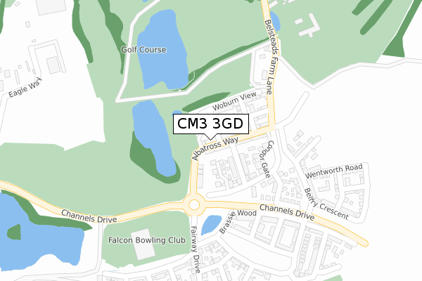 CM3 3GD map - large scale - OS Open Zoomstack (Ordnance Survey)