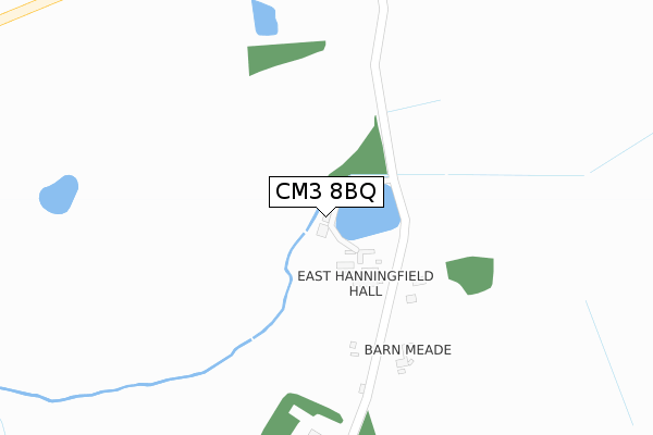 CM3 8BQ map - large scale - OS Open Zoomstack (Ordnance Survey)