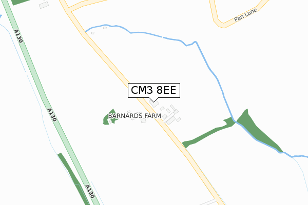 CM3 8EE map - large scale - OS Open Zoomstack (Ordnance Survey)