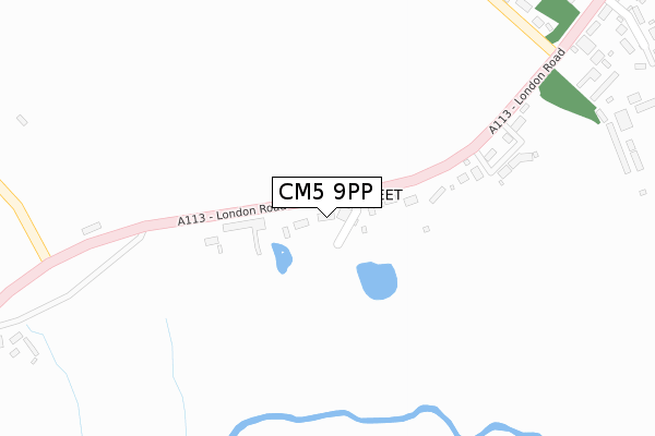 CM5 9PP map - large scale - OS Open Zoomstack (Ordnance Survey)